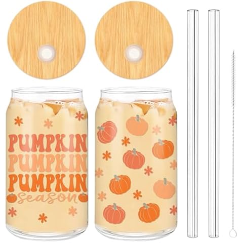 Whaline 2 Pack Pink Pumpkin Glasses Cover
