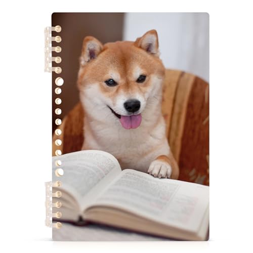 Zoezoe ノート リングノート A5 60枚 柴犬 いぬ 犬柄 横罫 ソフトリングノート 防水 キャンパス 文具 会議用 学生 小学生 高校生 筆記 作家 日記を書