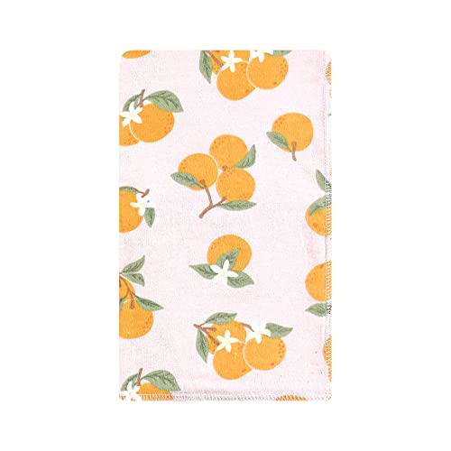Image of Hudson Baby Unisex Baby Cotton Flannel Burp Cloths, Citrus Orange, One Size