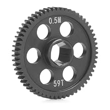 RC Car Spur Gear, daitoku 0.5M 59T Hardened Steel Main Gear for Arrma 4WD 1/18 Typhon Granite Mojave Grom RC Monster Truck