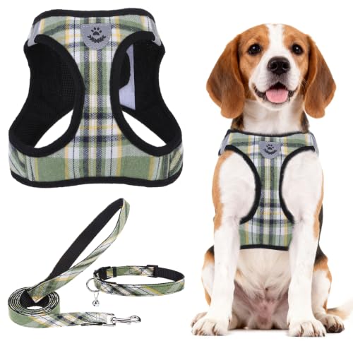 PUPTECK Dog Harness, Collar and Leash Set No Pull for Small Medium Sized