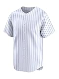 Classic Baseball Jersey, White with Blue Pinstripes, Button Down Short Sleeve, Number 30, Professional Sports Uniform Style (US, Alpha, 3X, Regular, Regular)
