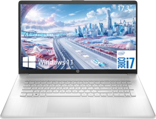 Image of HP 17 Laptop, 17.3 inch HD+ Non-Touch Display, i7-1335U, 64GB RAM, 1TB PCIe SSD, Wi-Fi 6 & Bluetooth 5.4, Numeric Keyboard, Windows 11 Home, Silver