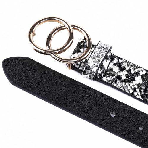 Fabio Valenti Women's Casual Dress Belts with Double O-Ring Buckle,Genuine Leather,Waist Belt3