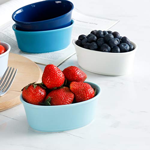 image for Sweese 506.003 Porcelain Ramekins 6 Ounce Souffle Dishes, Oval Ramekin