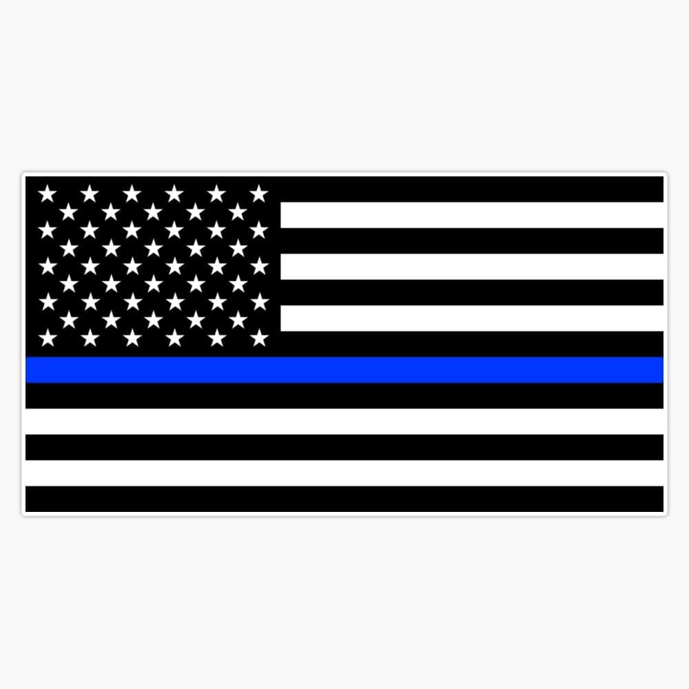 - Thin Blue Line Support The Police Sticker Vinyl Decal Bumper Sticker 5"