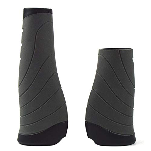 JooFn Bike Grips Handlebar 130mm & 90mm Lockable Handle Bar Rubber End Grip 0.874inch Diameter for Multi-Speed Bicycle Mountain BMX Floding (Gray)