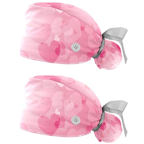 Casquettes de travail respirantes JDEZ à motif coeur rose pour un confort longue durée