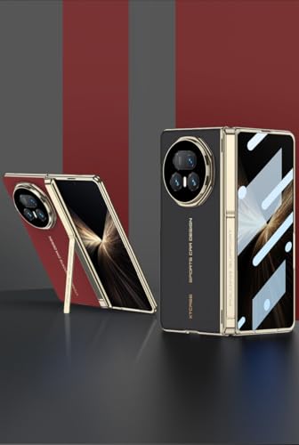 Coque Honor Magic V5 en cuir luxe rouge avec charnière magnétique protectrice