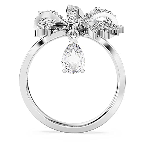 Swarovski Volta Ring, Bow-Inspired Cocktail Ring with Clear Crystals on a Rhodium Finished Setting, Size 7, Part of the Volta Collection by Swarovski - Image 4