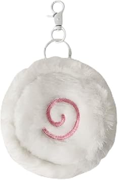 Cutecore Coin Purse Keychain Accessories Cute Zip kawaii Fluffy Bag Teen Girls Handbag Backpack with Key Ring White