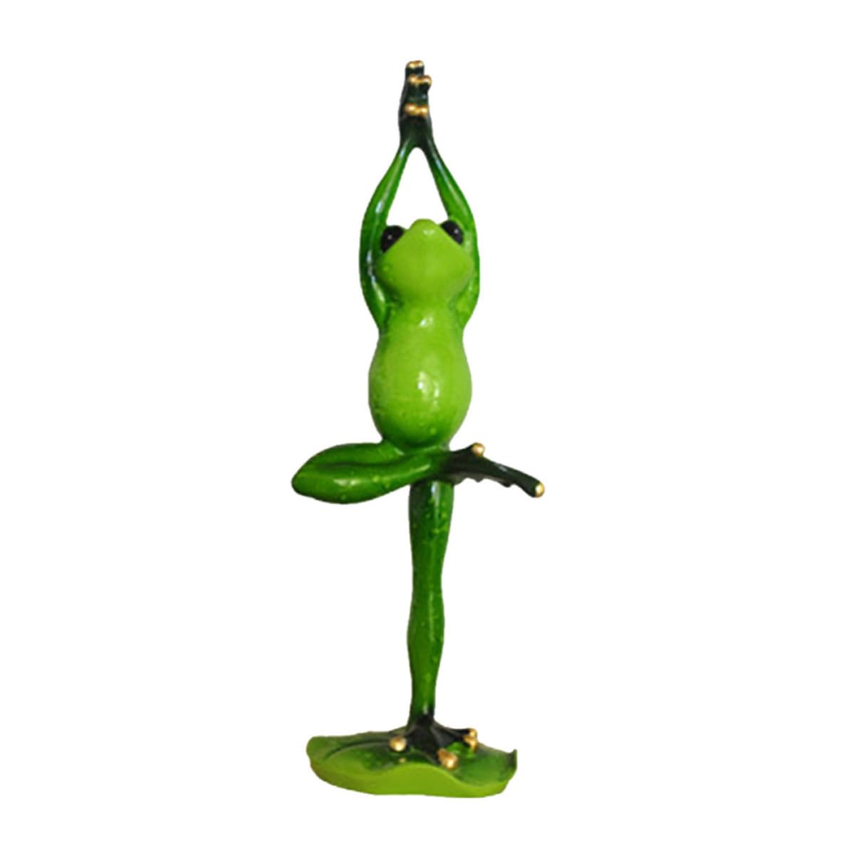 Toyvian Resin 3d Yoga Frogs Figurine Handmade Crafts for Flowerpots Garden Decoration Outdoor Statue Yard Decor Creative Frog Sculpture