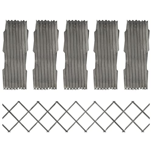 Sufrk Clôture à Treillis 5 pcs Gris Bois de Sapin Massif 180x30 cm,Barriere Jardin Exterieur,Barriere Jardin,Portillon Grillage