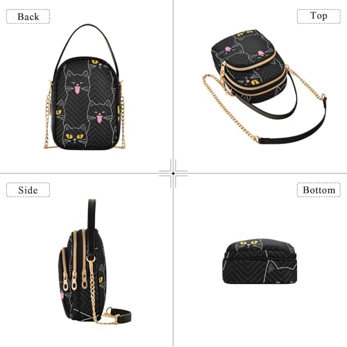 RunningBear Black Cats Crossbody Bags for Women Crossbody Wallet Purse Shoulder Handbag Purse with Chain Strap for Gifts Women4