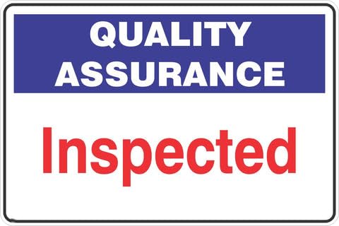 Quality Assurance Inspection Signs 8x12 Metal Tin Sign Garage Man Cave Wall Decor