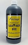 Fiebing's Leather Dye - Medium Brown, 32 oz - Alcohol Based penetrating & Permanent Leather dye