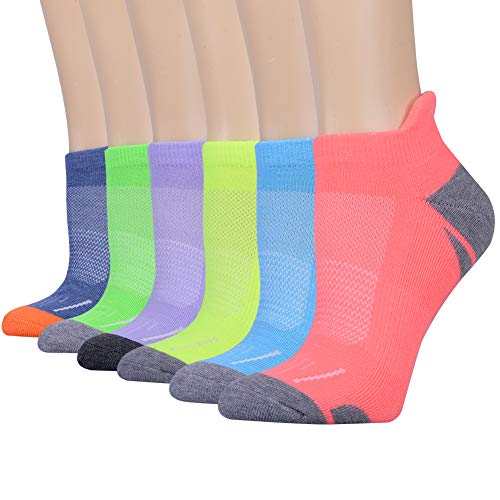 Women's Low Cut Athletic Tab Socks with Cushioned Ankle Support for Running and Sports