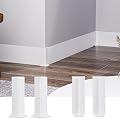 Duzzy 4" High x 40 Feet Self-Adhesive Baseboard with Corner Blocks, Peel and Stick Rubber Wall Trim Molding, Self-Adhesive Vinyl Wall Base Cove Base