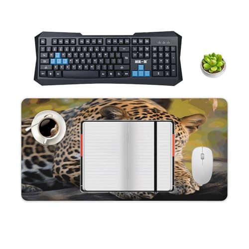 Alfombrilla para mouse grande antideslizante estilo leopardo africano miniatura 4