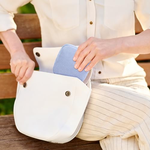 Image of Corduroy Period Pouch Small Discreet Period Bag Sanitary Napkin Storage Bag Cute Menstrual Pad Pouch Tampon Bag for Purse Portable Zipper Makeup Bags for Women Ladies Purple