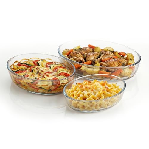 OVENTE Glass Baking Dish Set, 3-Piece...