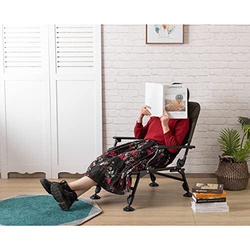 Hollyhome Outdoor Expandable Fishing Chair With Removable Cushion And Adjustable Legs, Multi-Angle Lumbar Back Support, Folding Camping Lounge Chair With Footrest Pads, Picnic Reclining Chair, 400Lbs #TOP7