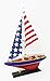 DECOMIL - Unique Handmade Wood Decoration American Flag Decorative Ship