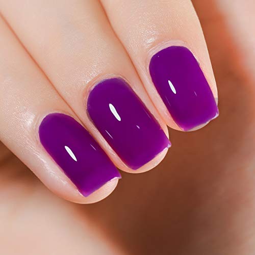 FANZEST Gel Nail Polish LED UV Gel Polish Soak Off Nail Polish Gel Varnish Spring Summer Neon Colors (Bright Purple)