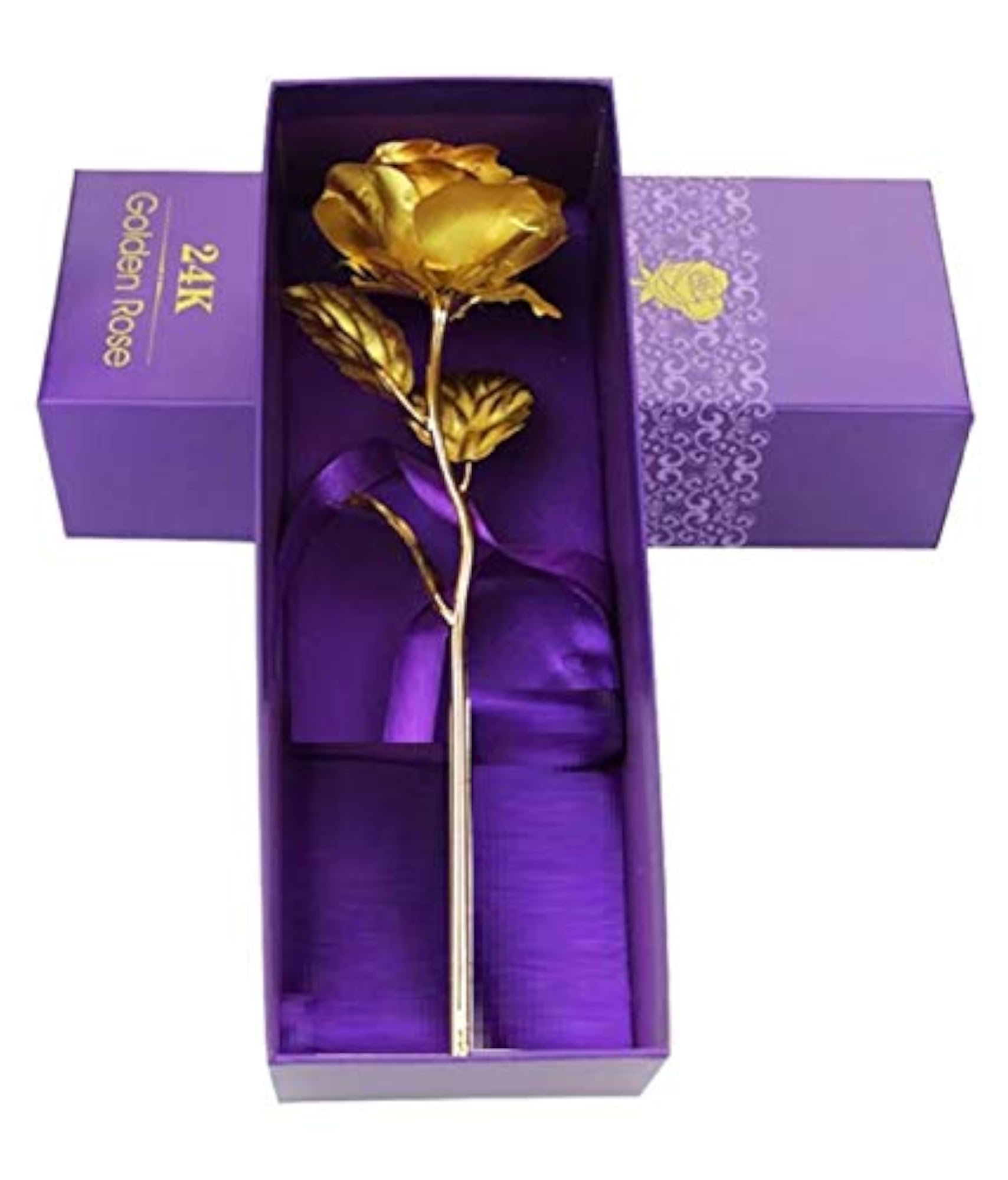 Artificial 24k Gold Rose Flower Gift for Girlfriend, Romantic Surprise