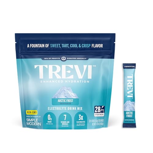 Image of TREVI Electrolytes Powder Packets, Sugar Free Hydration, Arctic Frost | 28 Count Essential Daily Drink Mix, 0 Sugar, Magnesium, Potassium, Vitamin C, Calcium, B6 & B12 Vitamins