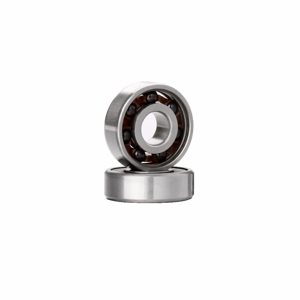 8Pcs 608 Hybrid Black Ceramic Bearings for Inline Roller Skate Skateboard Scooter Wave Board Caster Board DINGGUANGHE