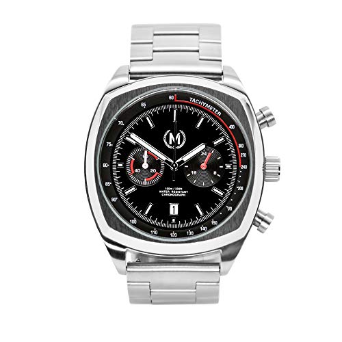 Preisvergleich Produktbild Marchand Driver Racing Armbanduhr - Racing Chronograph - Retro Uhr - Britisches Design - Chronograph Quarz Uhrwerk - Chronograph Uhr - Metall Uhrenarmband - Uhr für Herren - 24 Monate Garantie
