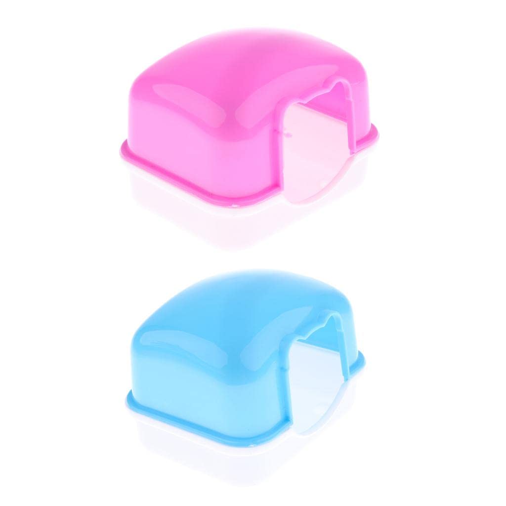 Meri Shopp Set of 2, Sleeping House Ferret Rabbit Guinea Pig Rat Hamster Squirrel Mice Bed Toy Room Blue & Pink