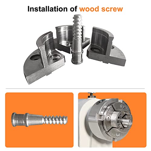4 Inch Wood Lathe Chuck Set 1" X 8 Tpi, Self Centering 4 Jaw Wood Turning Chuck #TOP5