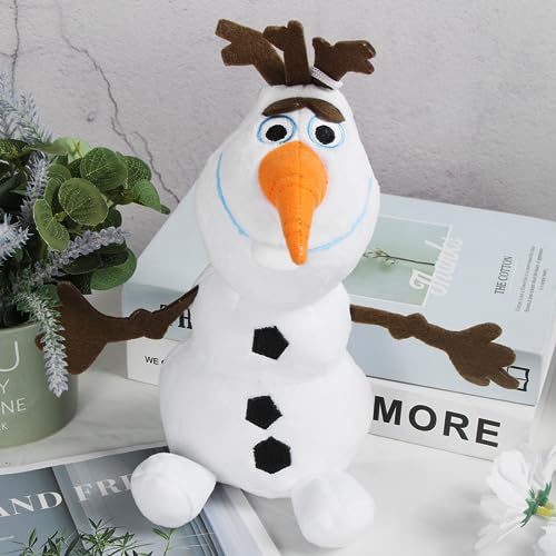 Zaloife Plüschtier Stofftier Schneemann 25cm, Kuscheltier Snowman Plush, Plüsch Puppe Geschenk, Weiß