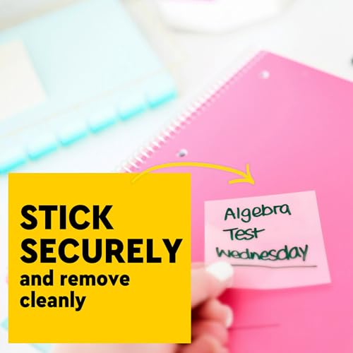 image for Post-it Colored Transparent Sticky Notes, 3x3 in, 8 Pads/Pack, 36 Shee
