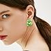 XGALBLA Fashion Fresh Flower Clip On Earrings For Women, Cute Gradient Green Lovely Acrylic Flower Earrings No piercing Earrings(Green)