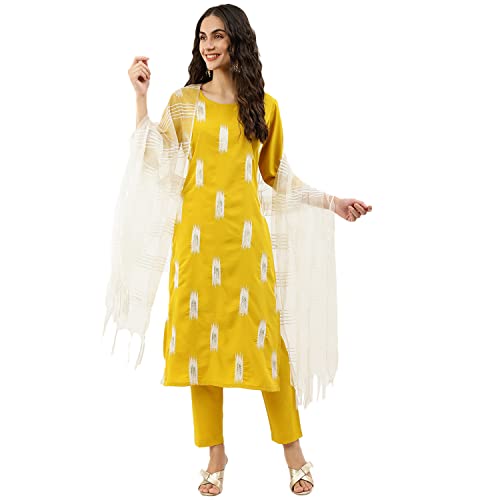 Image of NAINVISH Crepe Kurti Pant & Dupatta | Kurta Set for Women | Women Kurta Pant Dupatta Set | Kurta Pant with Dupatta Set | Printed Kurta Pant Dupatta Set