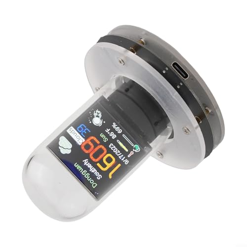 Yuanpgky Orologio stazione meteo WiFi con display a tubo al neon, album fotografico elettronico e controllo touch per decorazione desktop, compatibile con Alexa e