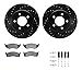 Dynamic Friction Company Front Brake Rotors-Drilled and Slotted-Black with 5000 Advanced Brake Pads includes Hardware 8512-40293