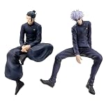 Puruuige 2PCS Anime Figure Gojo Satoru/Geto Suguru Figures Model Sitting Pose Character Statue 14cm PVC Desktop Decoration Gifts