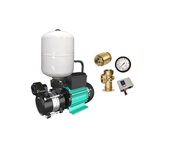 kirloskar (AQUA KNIGHT-IOO (BRONZE) water pump with pressure boosting 24 liter tank with NRV, 5 Way Connector, Pressure Switch, Pressure Guage (single phase)