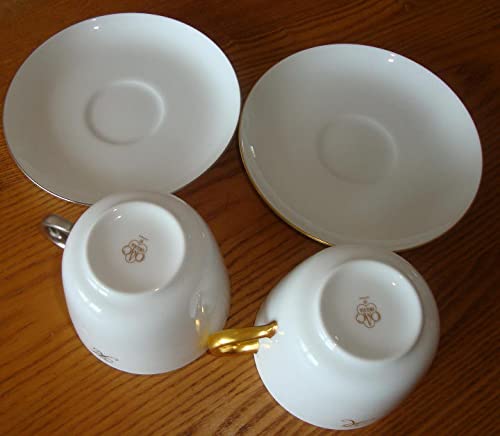 Amazon | 高級洋食器 大倉陶園 イニシャルR 金 白珈琲カップ トレー 