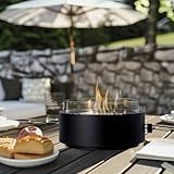 14-Inch Round Propane Fire Pit, 10000 BTU Portable Tabletop Fireplace with Glass...