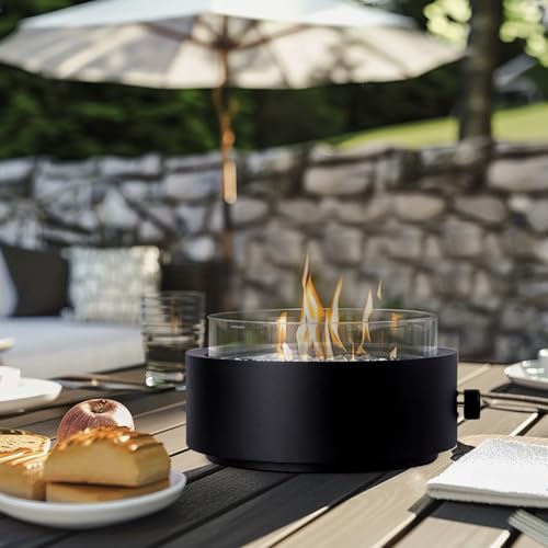 14-Inch Round Propane Fire Pit, 10000 BTU Portable Tabletop Fireplace