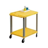 neoLab High-Density-Polyethylen Rollwagen, 2 Böden, Lichte Höhe 42 cm, Gelb/Grau, 660 mm x 460 mm x 610 mm