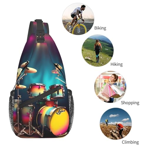 Mochila bandolera casual negra para senderismo y viaje miniatura 6