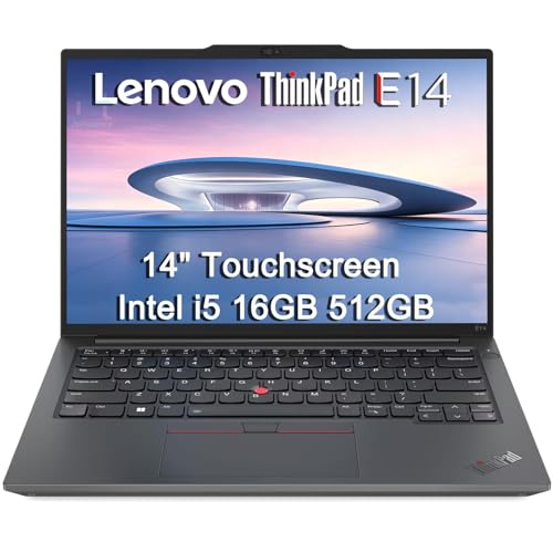 Lenovo ThinkPad E14 Business Touchscreen Laptop (14" FHD+, Intel Core i5-1335U (> i7-1255U), 16GB RAM, 512GB SSD), Fingerprint Reader, 1080p Webcam, Backlit, Thunderbolt 4, Ethernet, Wi-Fi, Win 11 Pro