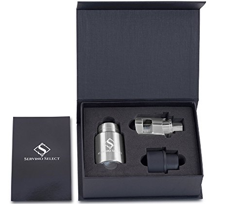 Servino Select Bottle Stoppers with Built-in Pumps - Vacuum Seal or Pressurize in