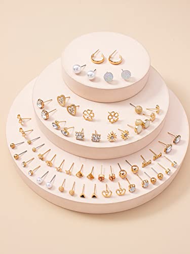 30 Pairs Crystal Pearl Earrings Combo Set for Women